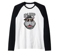 Casquette I'm Hip Cool Hippo avec Lunettes de Soleil Manche Raglan
