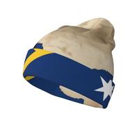 Casquette imprimée drapeau des îles Salomon Map01 - Bonnet tricoté élégant - Chaud - Unisexe - Noir