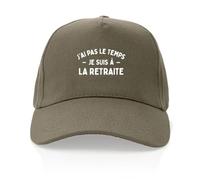 Casquette Je suis à la Retraite - Imprimé en France - Cadeau Papy Retraite Original Rigolo (Kaki)