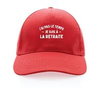 Casquette Je suis à la Retraite - Imprimé en France - Cadeau Papy Retraite Original Rigolo (Rouge)