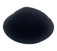 Casquette kippa israélienne en Cuir Noir Coton sergé kippa juive 16 cm tête Ronde Jérusalem Chapeau pour Hommes garçons et Enfants