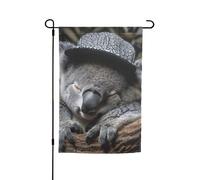 Casquette koala endormie imprimée drapeau de jardin polyvalent et élégant pour toutes les saisons, décoration extérieure, porches, jardins