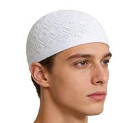 Casquette Kufi musulmane - Chapeau de prière forme de tête de mort, doux et extensible, respirant, léger, traditionnel, confortable, accessoire de vêtements quotidiens, style de foi élégant | Couvr