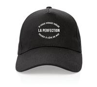 Casquette La Perfection - Imprimé en France - Cadeau Humour Punchlines Original Rigolo (Noir)