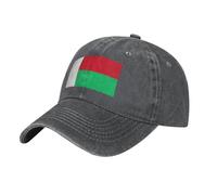 Casquette Madagascar Drapeau Imprimé Patriotique Royaume-Uni Casquette De Baseball Drapeau Madagascar Jean Délavé Réglable pour Homme Et Femme Unisexe Chapeau Célébration Nationale