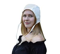 Casquette médiévale avec rubans, naturel, Taille unique