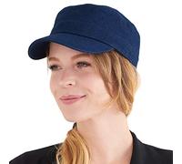 Casquette Militaire Homme en Coton, Casquette Baseball Femme À Visiere Plate, Chapeau Chinois Style Army Hat pour Été Et Hiver Denim M