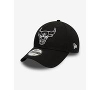 Casquette New Era Chicago Bulls Essential Outline 9FORTY blanc noir