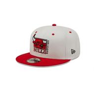 Casquette - NEW ERA - Chicago Bulls NBA Logo 9FIFTY - Blanc - Visière plate - Fermeture boutons-pressions S/M