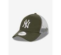Casquette New Era New York Yankees League Essential 9FORTY A-Frame Trucker vert blanc.