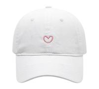 Casquette Nom Femme Couleur Unie Cœur Brodé Doux Haut Extérieur Lavé Baseball Casquette Biker, Blanc., taille unique