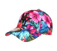 Casquette NY Fleurs Roses et Bleues Tropicales Fashion Baseball Hawai - Taille Unique - Rose
