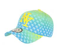Casquette NY Jaune et Bleue Fashion Print New York Baseball Avenue - Taille Unique - Jaune