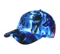 Casquette NY Loup Bleue Noire Look Fashion Original Baseball Wolf - Taille Unique - Bleu