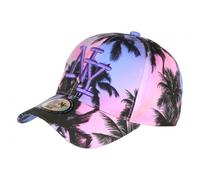 Casquette NY Rose et Violette Tropicale Palmiers Sunset Baseball - Taille Unique - Rose