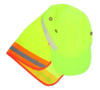 Casquette Pare-Soleil Réfléchissante UV, Haute Visibilité, Unisexe | Nylon Respirant, Queue Longue avec Protection Nuque, Vert Fluorescent, Sports Extérieurs et Activités de Plein Air