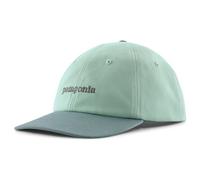 Patagonia - Casquette à visière courbée en coton organique pour randonnée - Fitz Roy Icon Trad Cap Text Logo Thin Ice en Coton - Bleu Bleu