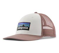 Casquette patagonia p 6 logo trucker blanc rose