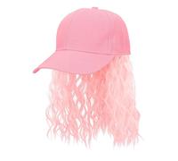 CASQUETTE PERRUQUE CHEVEUX LONGS ROSE ADULTE