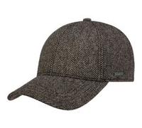 Stetson Plano Casquette en Laine pour Homme, visière Dessous Cuir, Motif Chevrons, Doublure Coton, Automne/Hiver, Marron foncé, M (56-57 cm)