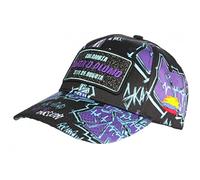 Casquette Plata o Plomo Violette et Noire Strass Streetwear Colombia Baseball - Taille Unique - Violet