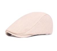 Casquette Plate En Lin Pour Hommes Et Femmes, Chapeau D'Été, Casquette Plate, Béret En Jean,Chauffeur Taxi,Casquette Plate Chasse, Casquette Visière,Respirante Et Douce Peau Hommes - Printemps/Été