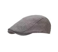 Casquette Plate Homme 1pc été Hommes béret Lin Casquette à visière réglable Respirant Solide Noir Lierre Bec de Canard Chapeau Boinas Para Mujer(Grey)
