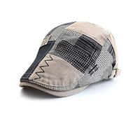 Casquette Plate Vintage Homme Coton Réglable Irlandaise Flat Cap Béret Loisirs Sport Chapeau Souple Visière pour Printemps été (Gris)