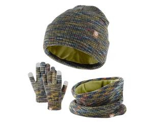 Casquette pour enfant garçon - Bonnet d'hiver - Gants - Écharpe - Ensemble fille - Chapeaux avec pompon en tricot - Guêtres - Moufles doublées en polaire - Ensemble Happy Birthday - Bébé, vert, Taille