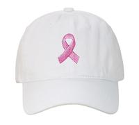 Casquette pour Grosse Tete Femme pour Noire, Octobre Accessoires 2025 Casquette - De Sport Unisexe Ajustable Sports Plein Air Motif Brodé Stylé Sensibilisation Blanc One Size