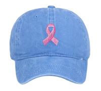 Casquette pour Grosse Tete Femme pour Noire, Octobre Accessoires 2025 Casquette - De Sport Unisexe Ajustable Sports Plein Air Motif Brodé Stylé Sensibilisation Light Blue One Size