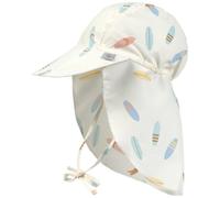 Casquette protège nuque anti-uv planches de surf écru (03-06 mois)
