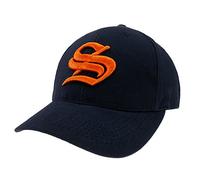 Casquette Réglable Casquette de Baseball Inscription Lettrage Noir Blanc Hip-hop Star Chapeau (Navy S Orange)