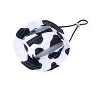 Casquette Réglable Chien Chat en Coton Alvéolaire - Bob Anti-UV Oreilles Libres Taille 34cm (pour Animaux de 4 à 6.5 kg), Noir et Blanc - Protection Solaire Permanente 365 Jours