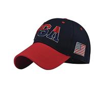 Casquette réglable pour homme et femme avec drapeau américain neutre, bleu marine, Taille unique