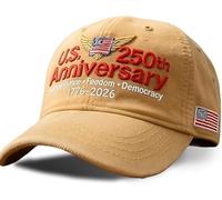 Casquette rétro délavée du 250e anniversaire des États-Unis, casquette de baseball patriotique réglable pour homme et femme, D, Taille unique