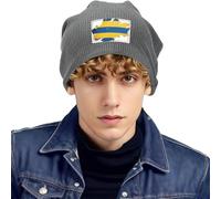 Casquette sans Visière À Motif Ukraine Drapeau Homme Bonnet Dhiver Chaud en Tricot Gaufré Doublure en Polaire Douce Bonnet Chapeau De Tête De Mort Classique Et Épais pour Homme Et Femme