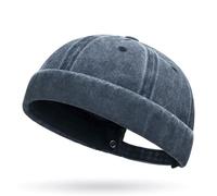 Casquette sans Visière Homme Femme Bonnet de Docker Rétro Docker Hat Cuffed Brimless Bonnet Homme Femme d'hiver Chapeau Homme Tricoté Tour de Cou Doublure Molleton Doux Cache