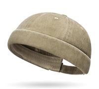 Casquette sans Visière Homme Femme Bonnet de Docker Rétro Docker Hat Cuffed Brimless Bonnet Homme Femme d'hiver Chapeau Homme Tricoté Tour de Cou Doublure Molleton Doux Cache