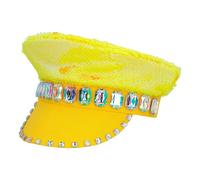 CASQUETTE SEQUIN RÉVERSIBLE JAUNE ADULTE