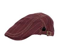 Casquette simple, lavable et respirante pour hommes et femmes, rayée britannique rétro avant chapeau écharpe carnaval rouge, rouge, taille unique