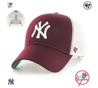 Casquette Snapback - 47 Brand - BRANSON - Maroon - Ajustable - Couronne structurée