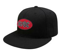 Casquette Snapback AC/DC Flat Peak ~ Logo ovale ACDC noir
