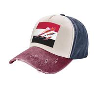 Casquette Snapback Brodée en Coton, Chapeau en Jean avec Imprimé Drapeau National, Respirante et Légère pour Un Confort Tout Au Long de La Journée, Mode Homme et Femme Tibetan Red One Size