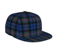 Casquette snapback réglable tartan écossais bleu et vert, casquette de baseball unisexe Hip Hop avec bord rock classique, noir, taille unique, Noir , Taille unique