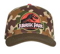Casquette Snapback sous licence officielle Jurassic Park - Logo classique sur le chapeau camouflage - Casquette réglable à bord plat pour adulte - Universal Studios Merchandising