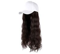 Casquette Sport, Perruque Cheveux Longs avec Chapeau IntéGré Et Ajustable Style Baseball Ondulé Bouclé