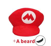 Casquette Super Mario Rouge Et Verte Pour Cosplay,Chapeau De Dessin Avec Moustache,Unisexe,Accessoires De Ix,Costumes