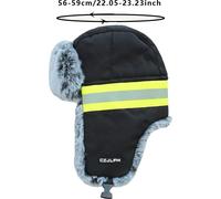 Casquette thermique d'hiver avec bande réfléchissante, casquette de protection chaude pour les oreilles en plein air, casquette d'hiver pour les travailleurs sanitaires, taille : 56-59 cm, couleur : n
