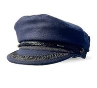 Casquette traditionnelle bretonne en laine | Taille 58 cm, taille M, capitaine pêcheur marin yachtsman marins, violonistes, casquette plate Baker Boy, skipper, chapeau de batelier français et grec